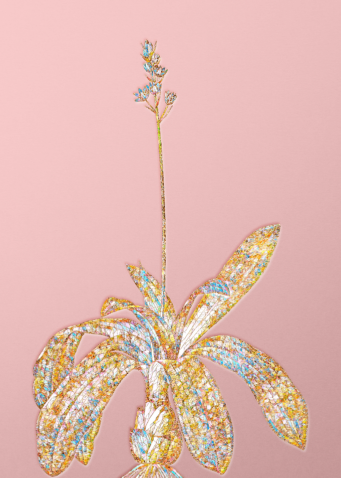 Gold Rainbow Mosaic Flower