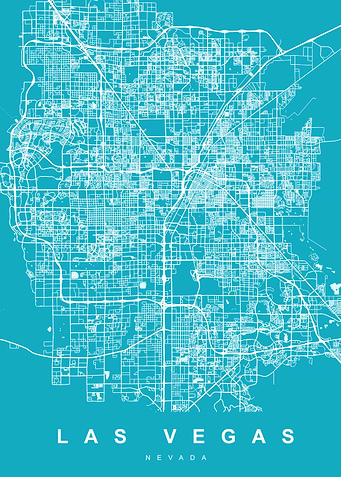 Las Vegas Nevad Map Blue