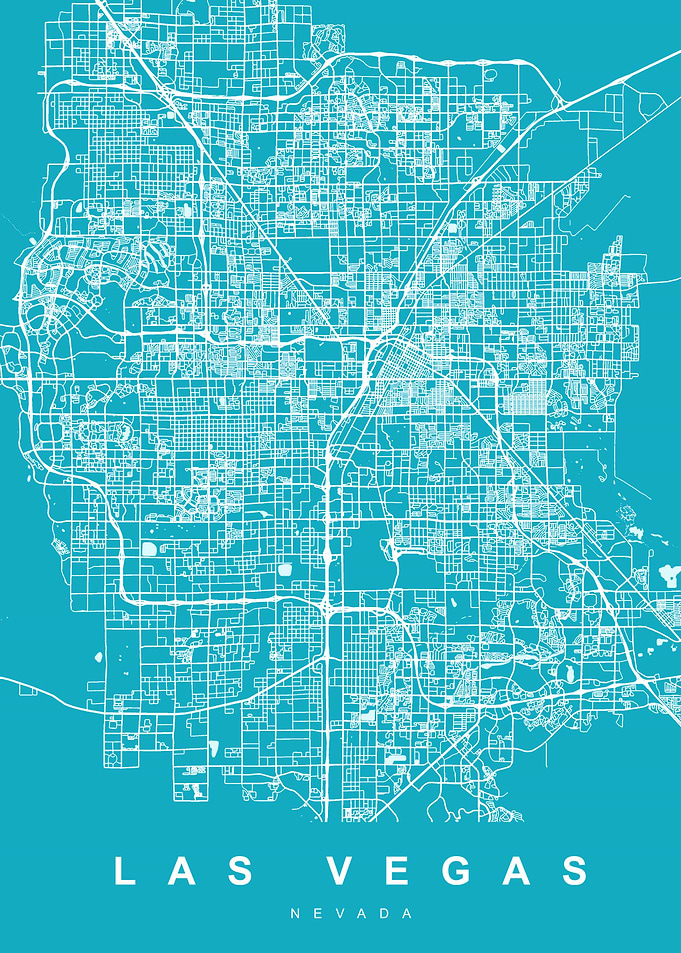Las Vegas Nevad Map Blue