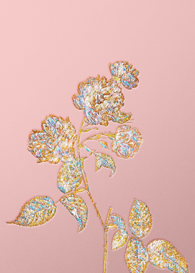 Gold Crystal Mosaic Rose