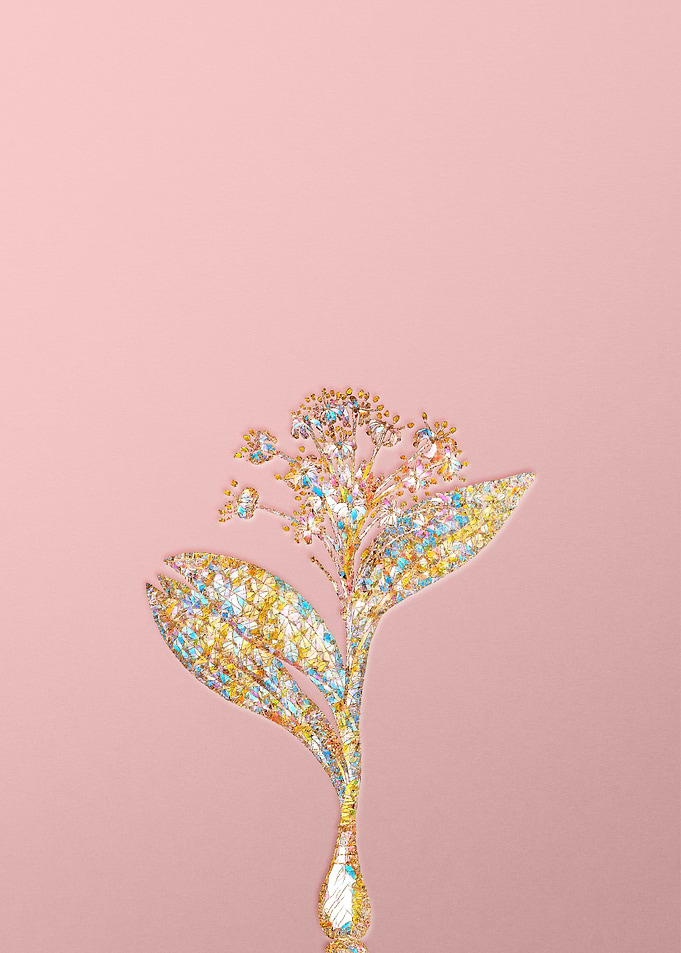 Gold Crystal Mosaic Flower
