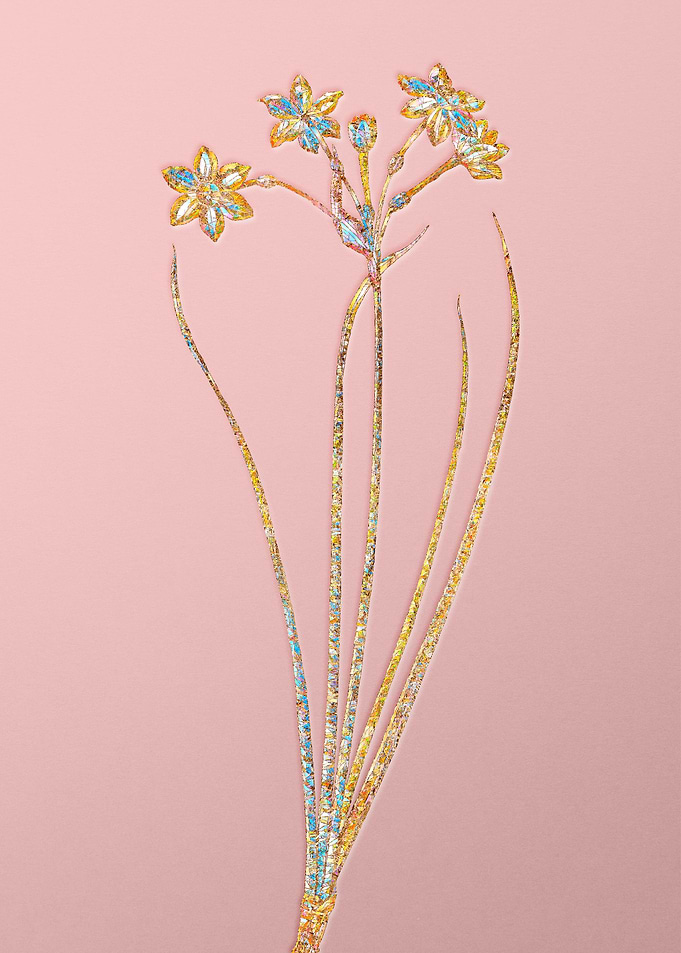 Pink Rainbow Mosaic Flower