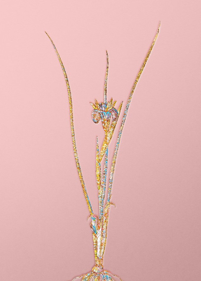 Gold Rainbow Mosaic Flower
