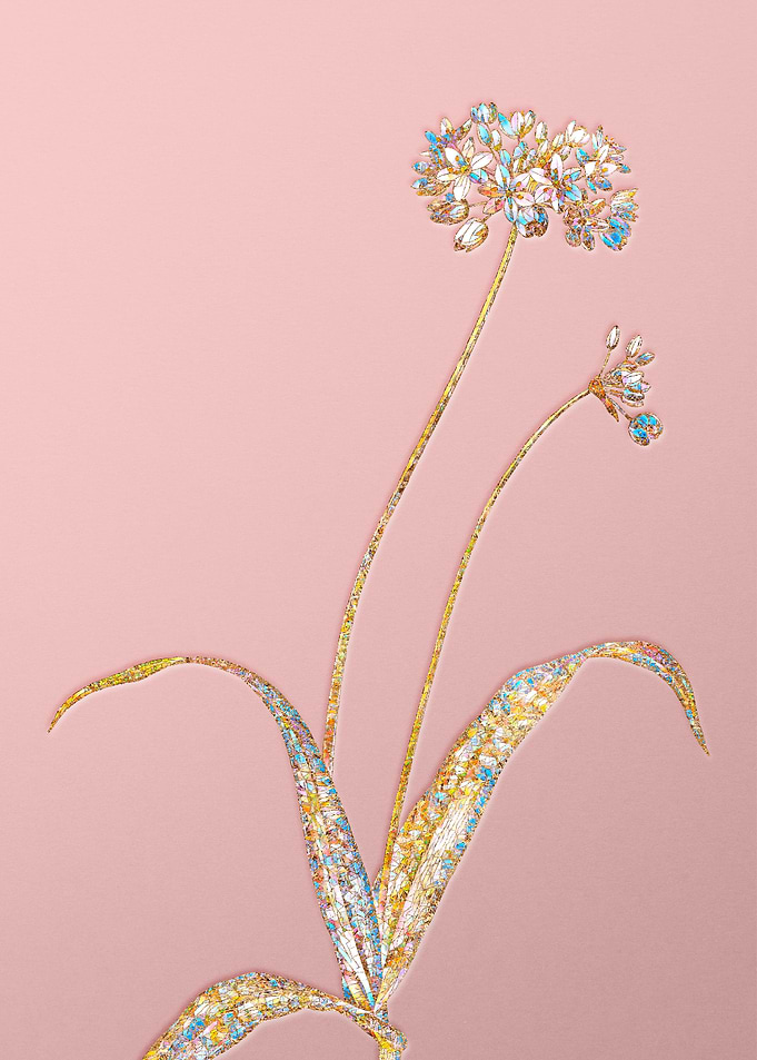 Pink Crystal Mosaic Flower