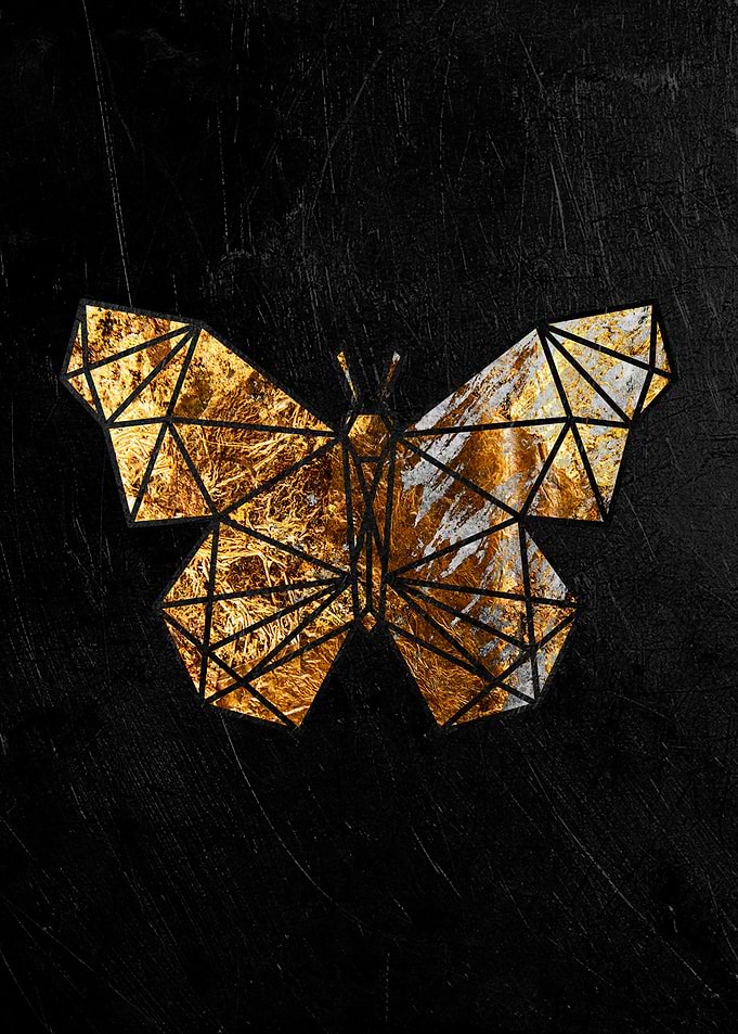 glden butterfly art poster