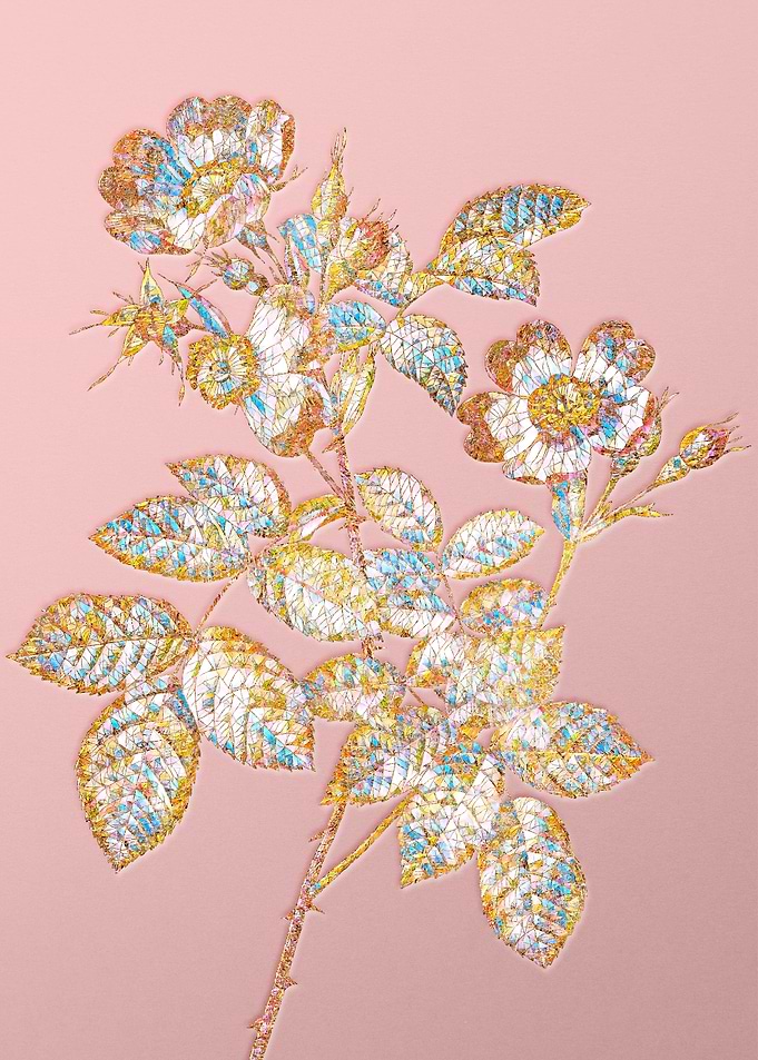 Pink Rainbow Mosaic Flower