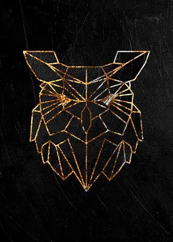 glden owl art poster