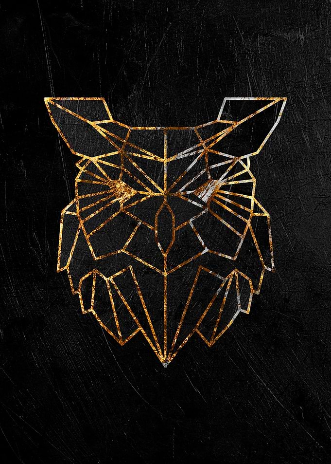 glden owl art poster