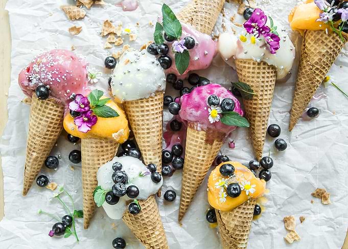 Eis in der Waffel