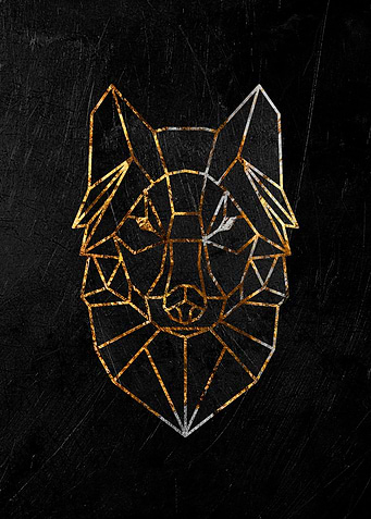 glden wolf art poster