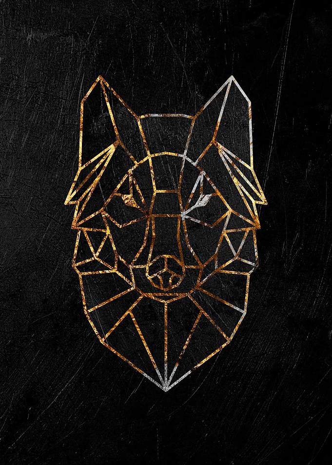 glden wolf art poster