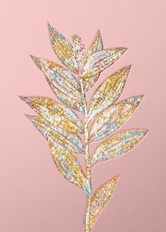 Pink Rainbow Mosaic Flower