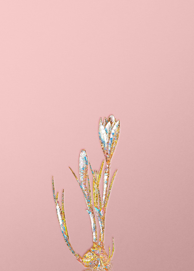 Pink Crystal Mosaic Flower