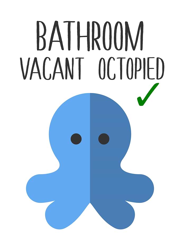 Funny Kids Bathroom Octo