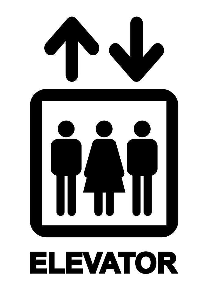People Elevator Sign