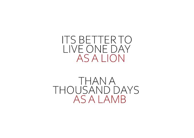 Live One Day As A Lion