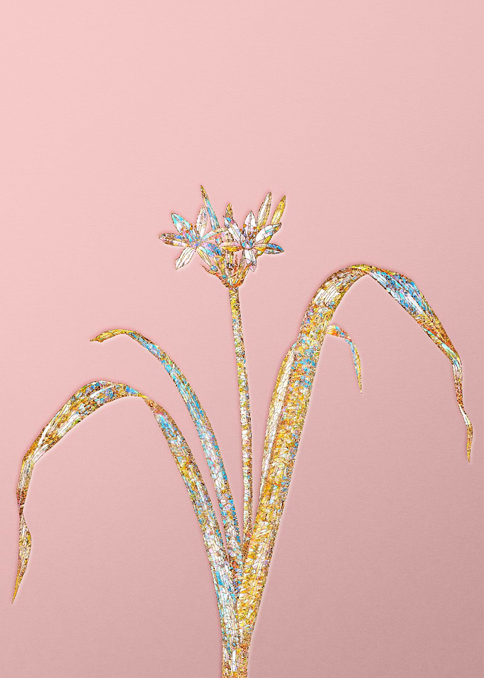 Pink Rainbow Mosaic Flower