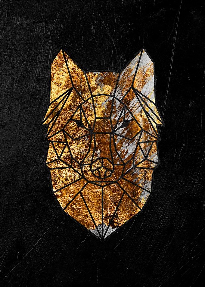 glden wolf art poster