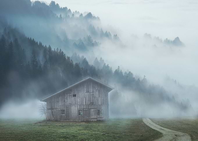 Landscape mountain cabin