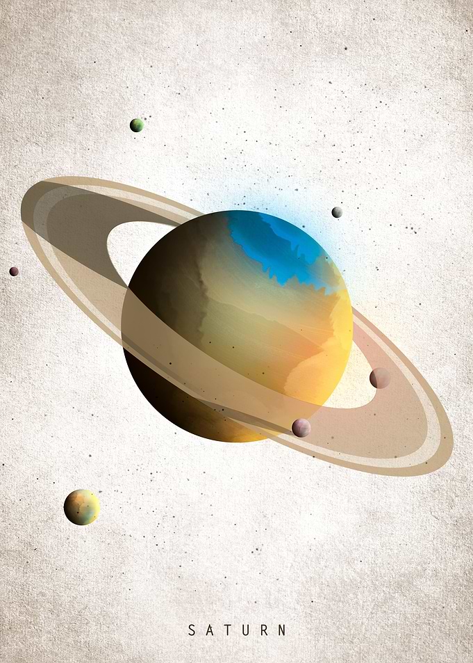 Watercolor Saturn