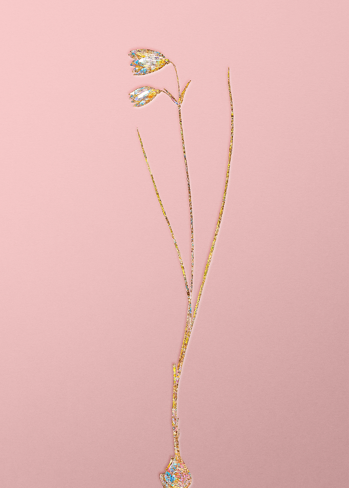 Gold Rainbow Mosaic Flower
