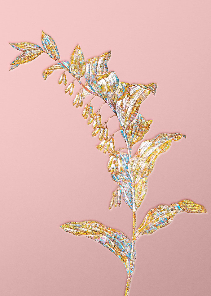 Gold Rainbow Mosaic Flower