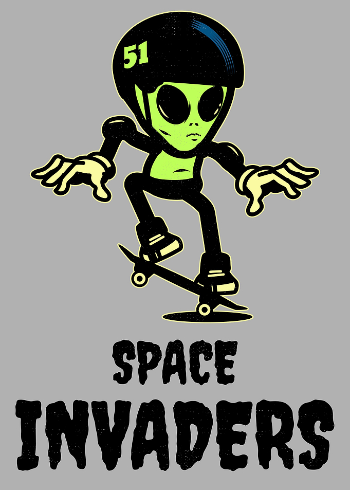 Space Invader Alien Skater