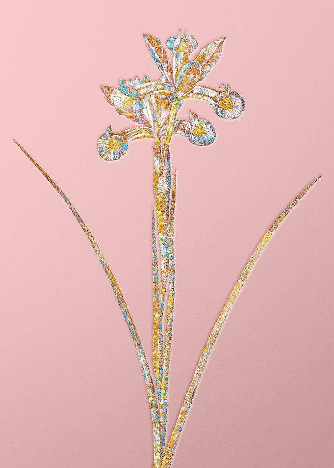 Gold Rainbow Mosaic Flower