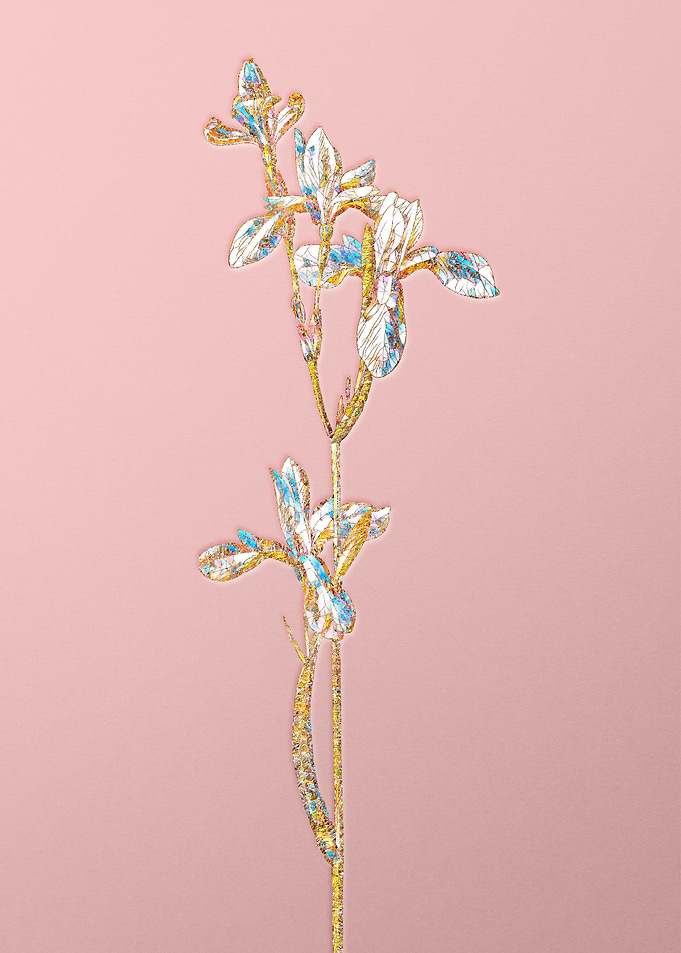 Pink Rainbow Mosaic Flower