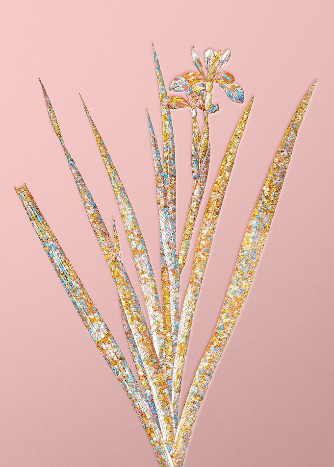Pink Crystal Mosaic Flower