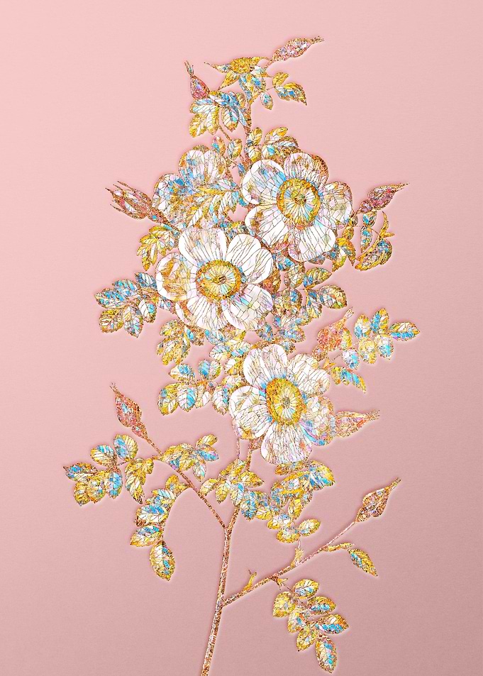 Pink Rainbow Mosaic Flower