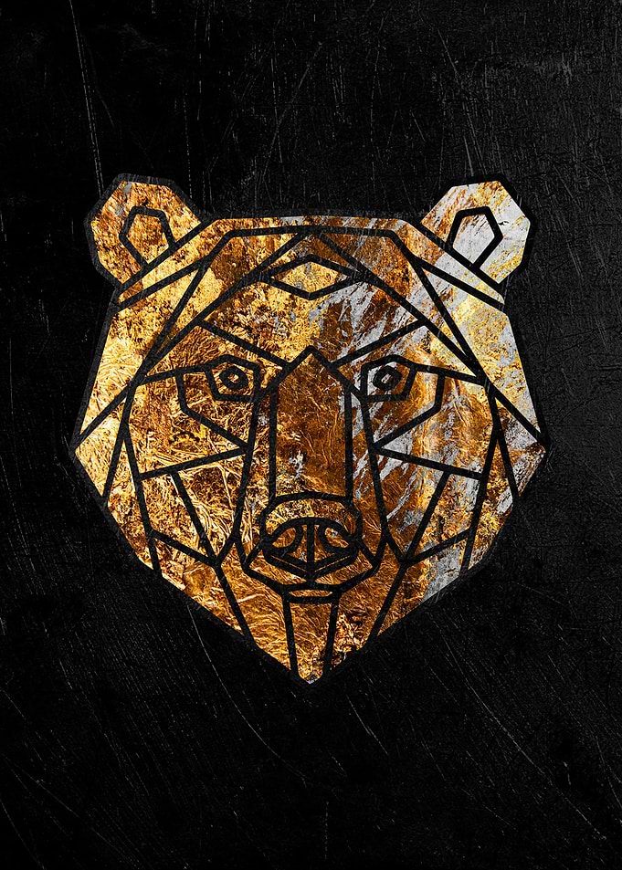 golden bear head poster