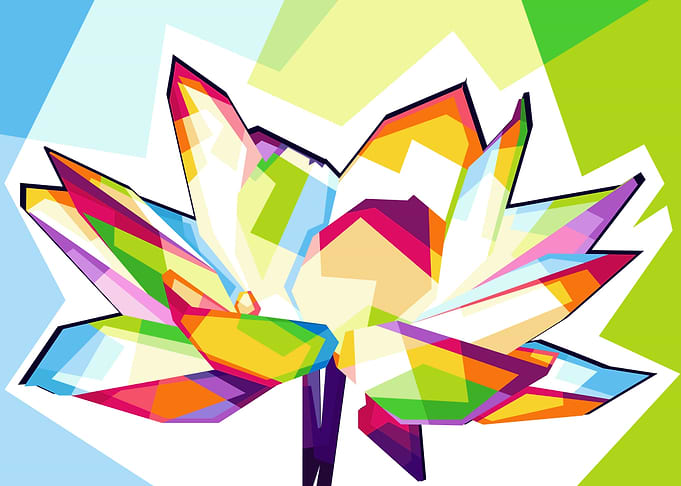 Lotus Flower In Pop Art