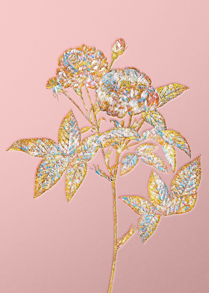 Gold Rainbow Mosaic Flower