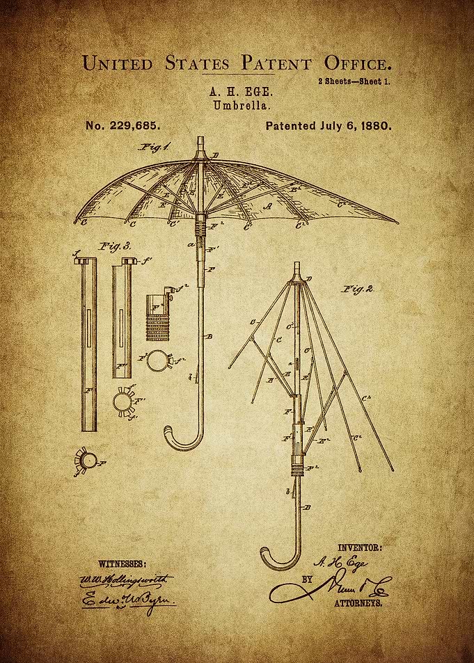 Umbrella Patent Print
