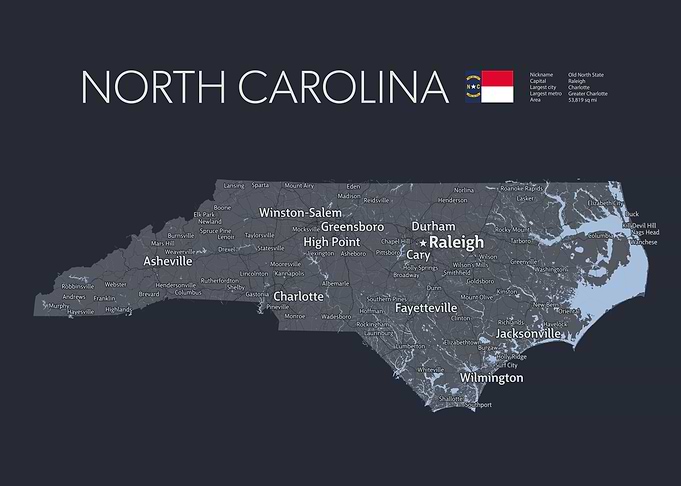 NORTH CAROLINA Map