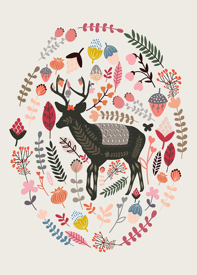 Floral Deer