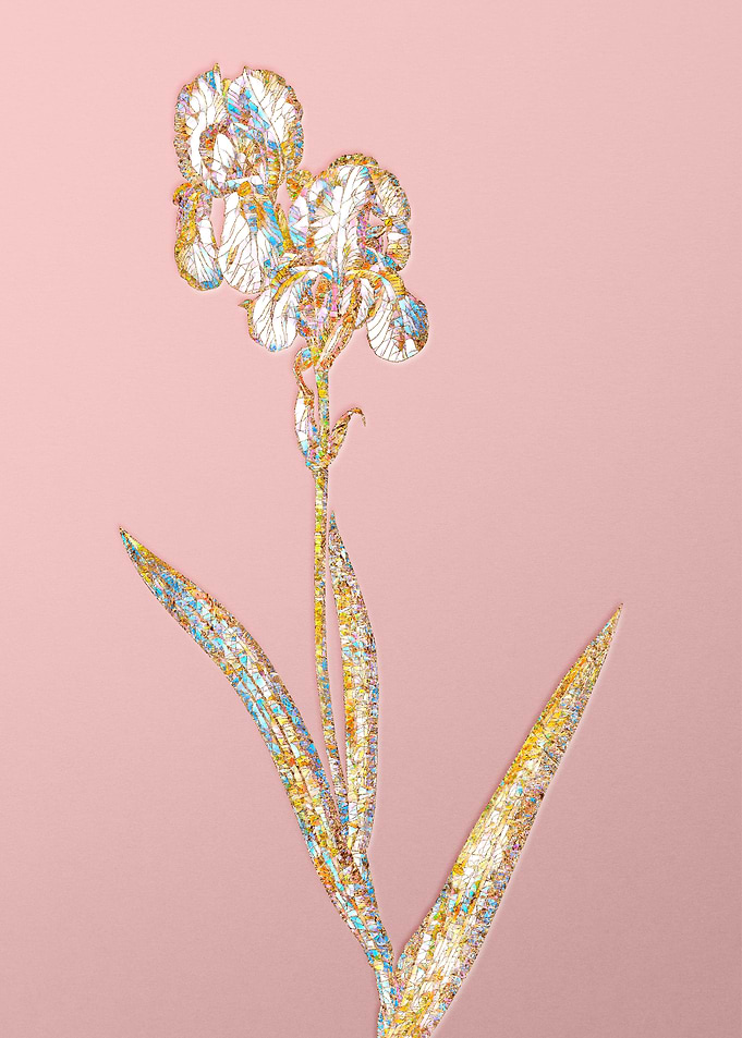 Gold Crystal Mosaic Flower