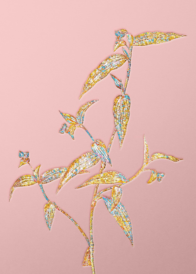 Gold Crystal Mosaic Flower