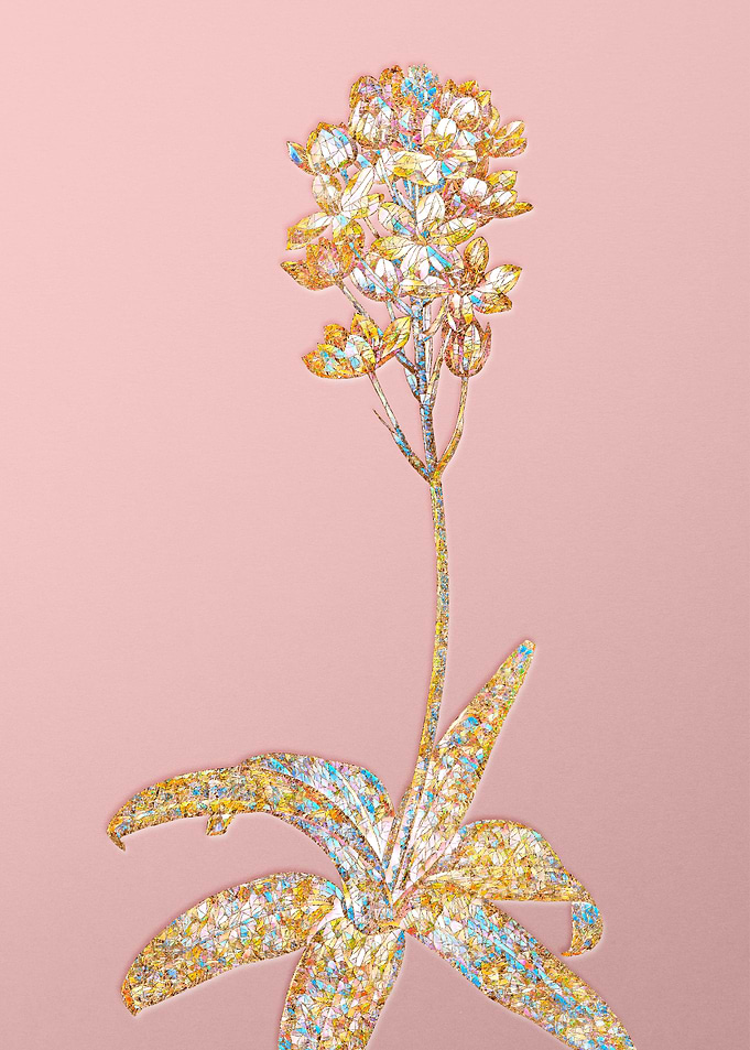 Gold Crystal Mosaic Flower