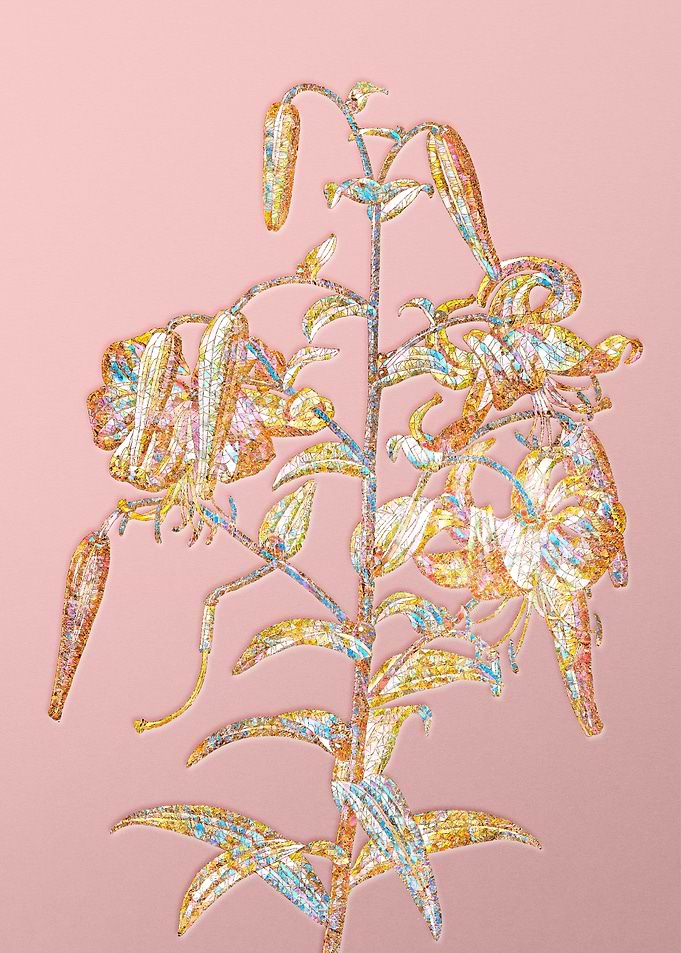 Pink Rainbow Mosaic Flower