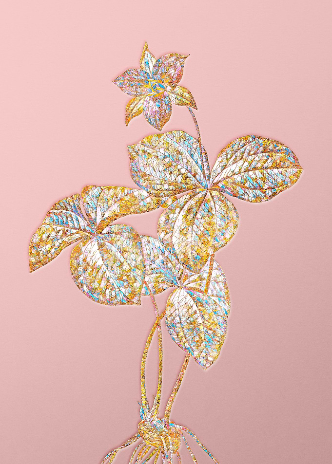 Gold Rainbow Mosaic Flower