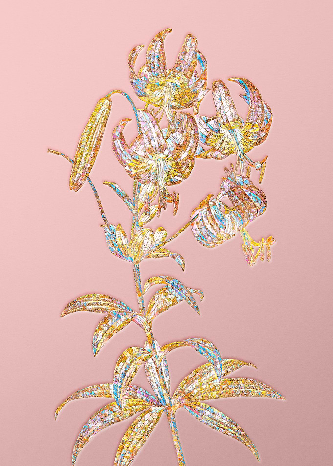Gold Rainbow Mosaic Flower