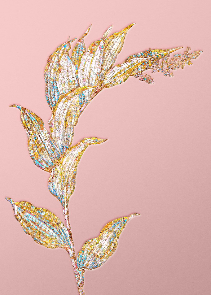 Pink Rainbow Mosaic Flower