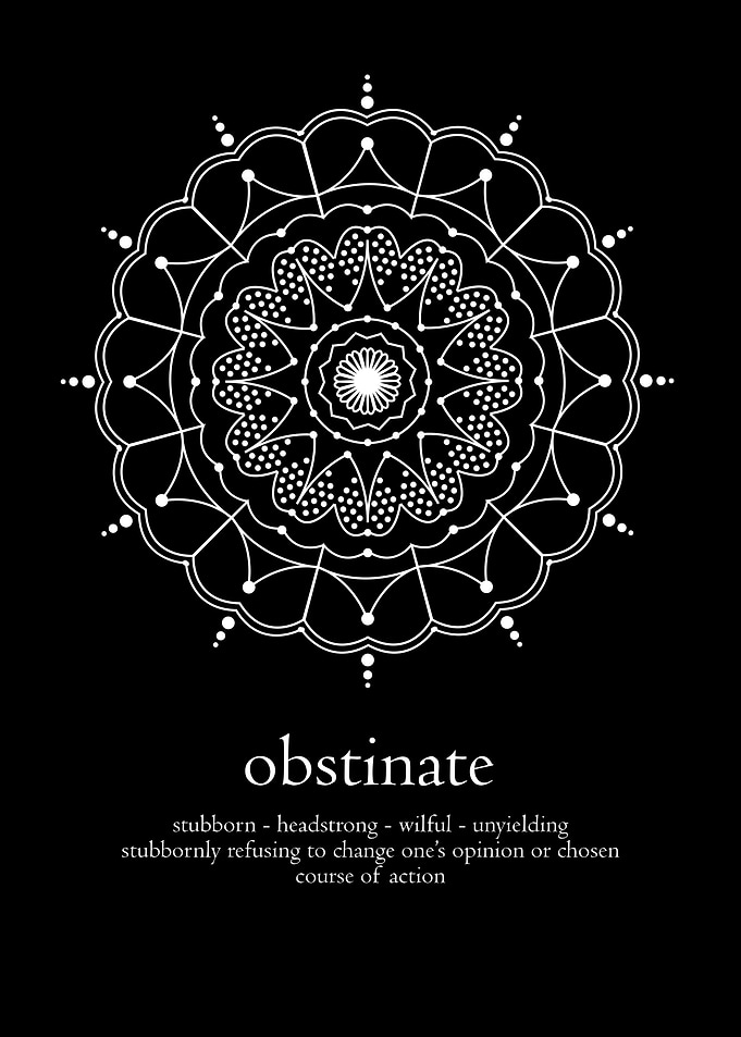 Mandala word obstinate