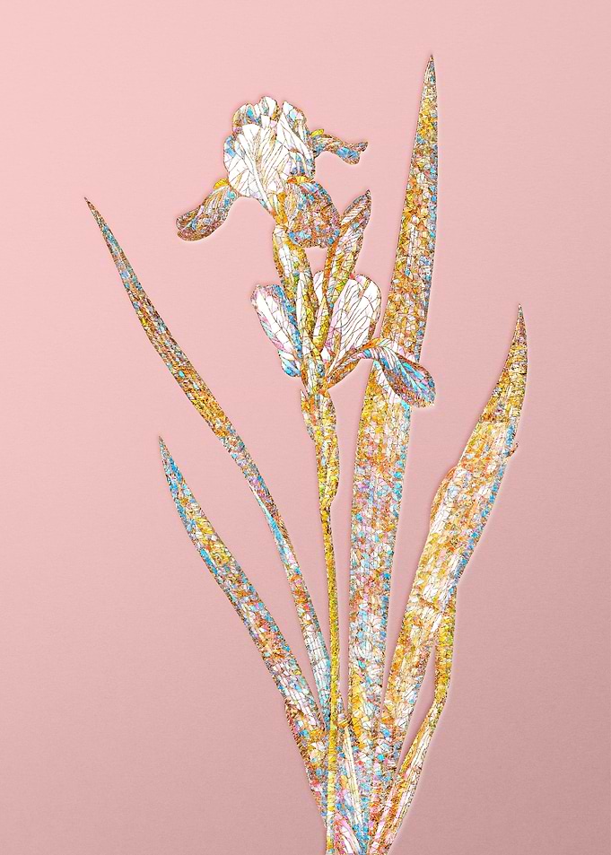 Gold Crystal Mosaic Flower