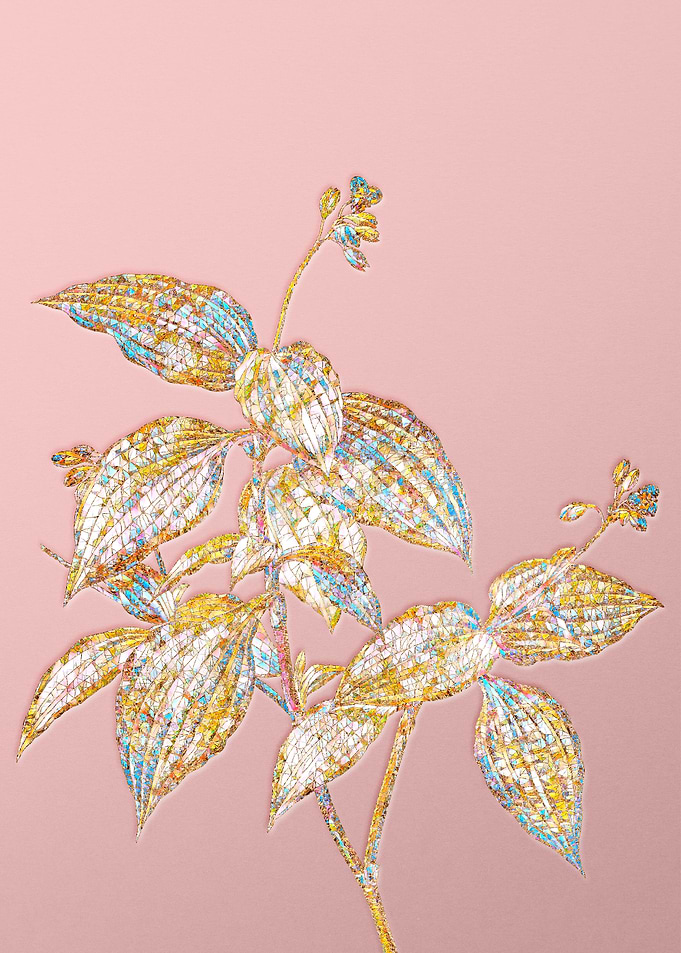 Pink Rainbow Mosaic Flower