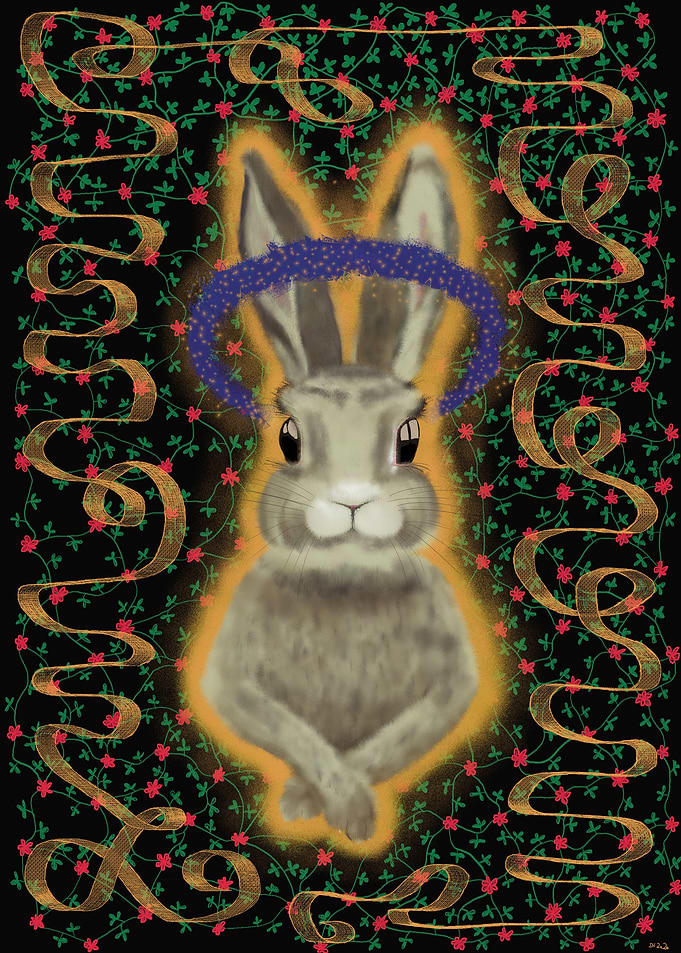 holy hare with gold