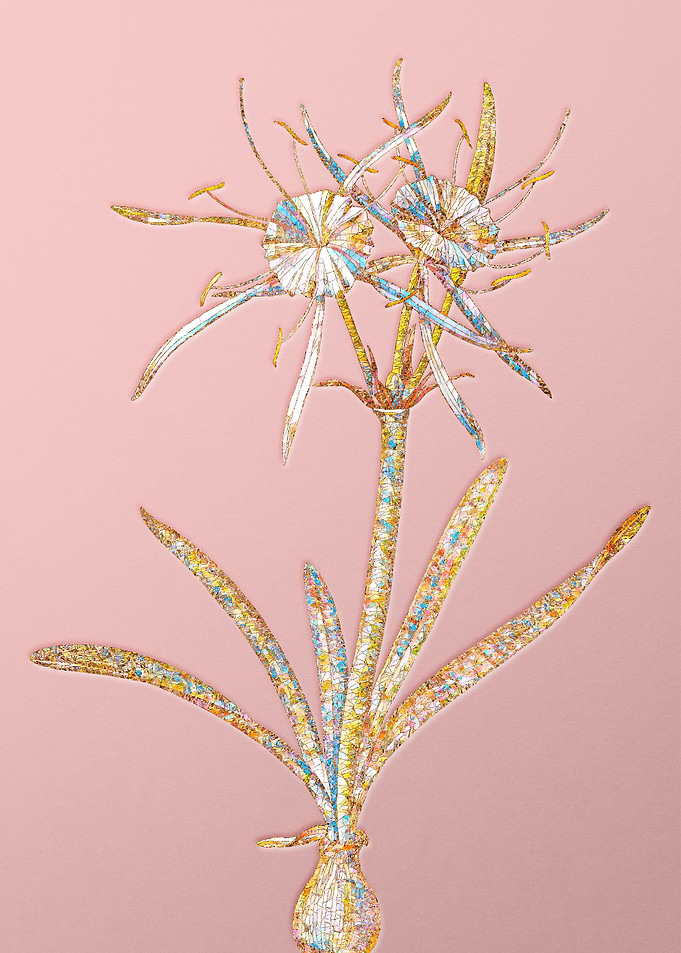 Gold Crystal Mosaic Flower