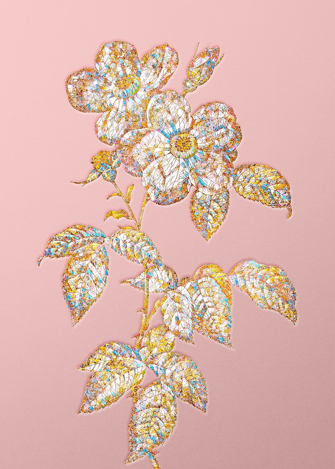 Gold Crystal Mosaic Flower